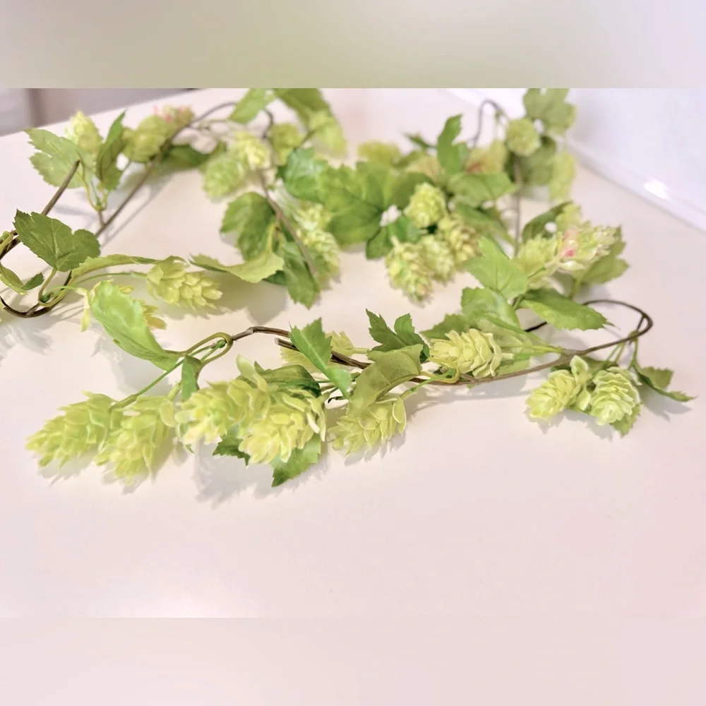 4 LIFELIKE Green Hops Floral Greenery Vines Home Decor Arrangement Wreath